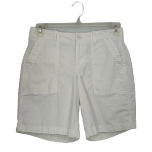 Gap Shorts Women 2 White Girlfriend Chino Pork Chop Flap Pockets Casual Preppy